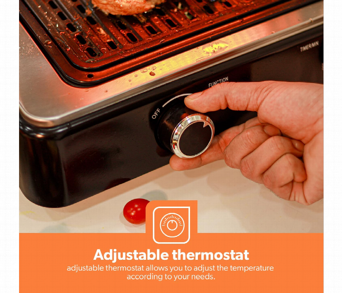 Geepas Gbg63060 Fast Indoor Grill Thermostat Control For Versatile Cooking - Zoom Image 5