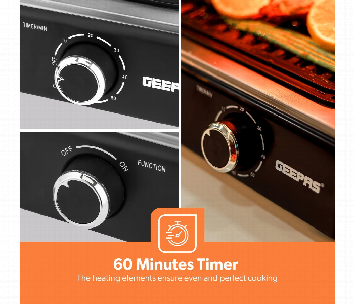 Geepas Gbg63060 Fast Indoor Grill Thermostat Control For Versatile Cooking - Zoom Image 6