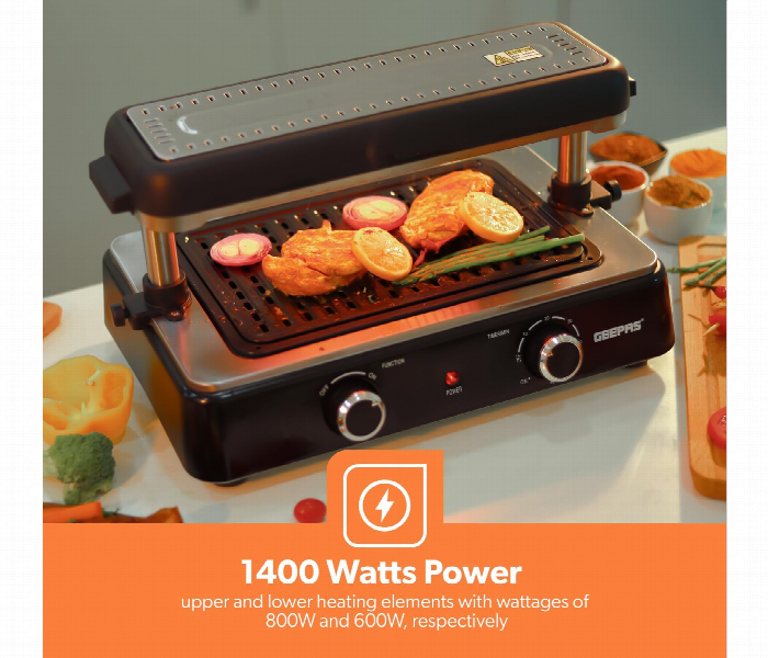 Geepas Gbg63060 Fast Indoor Grill Thermostat Control For Versatile Cooking - Zoom Image 7
