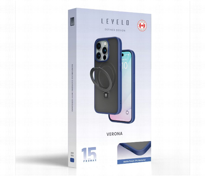 Levelo Verona Case For Iphone 15 Pro Max Deep Blue - Zoom Image 5