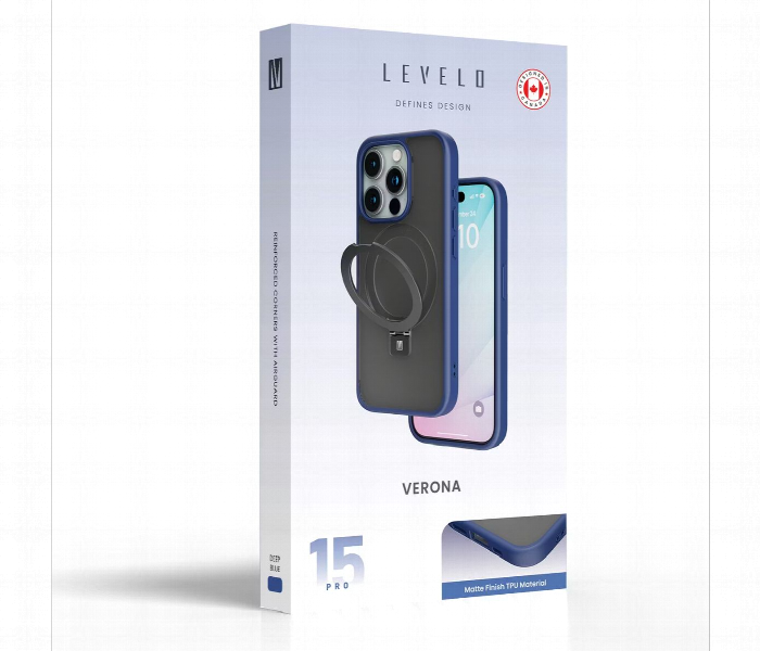Levelo Verona Case For Iphone 15 Pro Deep Blue - Zoom Image 6