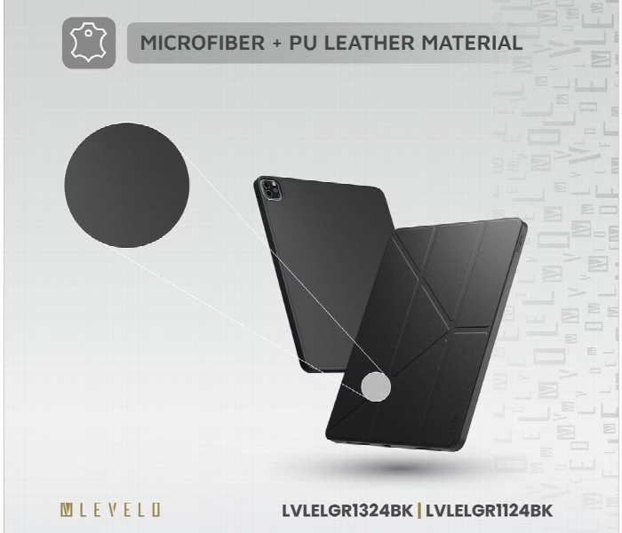 Levelo Elegante Hybrid Leather Ipad Pro 11 Inch 2024 Case Black - Zoom Image 5