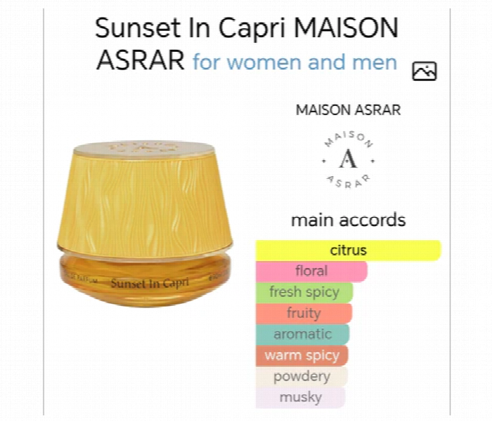 Maison Asrar Sunset In Capri  Edp 90Ml Unisex Perfume  Inspired By Symphony Louis Vuitton - Zoom Image 4