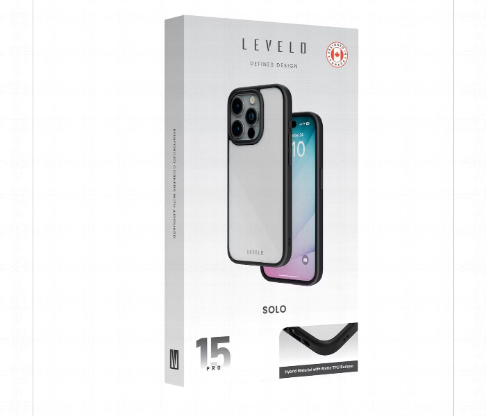 Levelo Solo Case For Iphone 15 Pro Black - Zoom Image 3