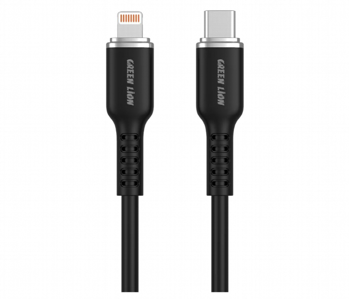 Green Lion Usb C To Lightning Silicone Cable Black - Zoom Image 1