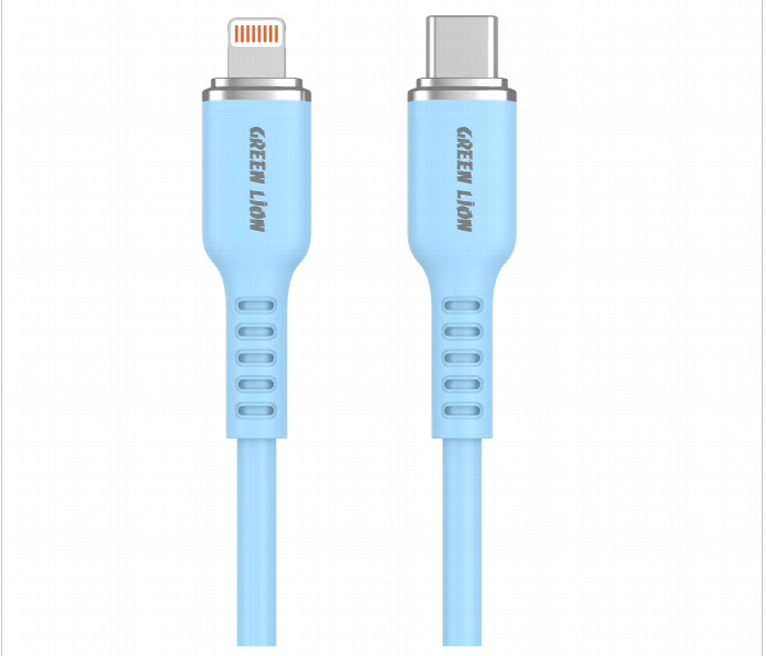 Green Lion Usb C To Lightning Silicone Cable Blue - Zoom Image 1
