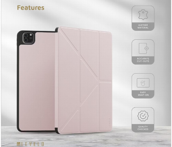 Levelo Elegant Hybrid Leather Case For Ipad Pro 12.9 Pink - Zoom Image 2