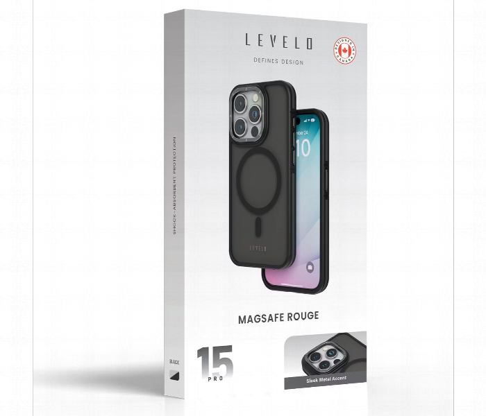 Levelo Rouge Case For Iphone 15 Pro Black - Zoom Image 3