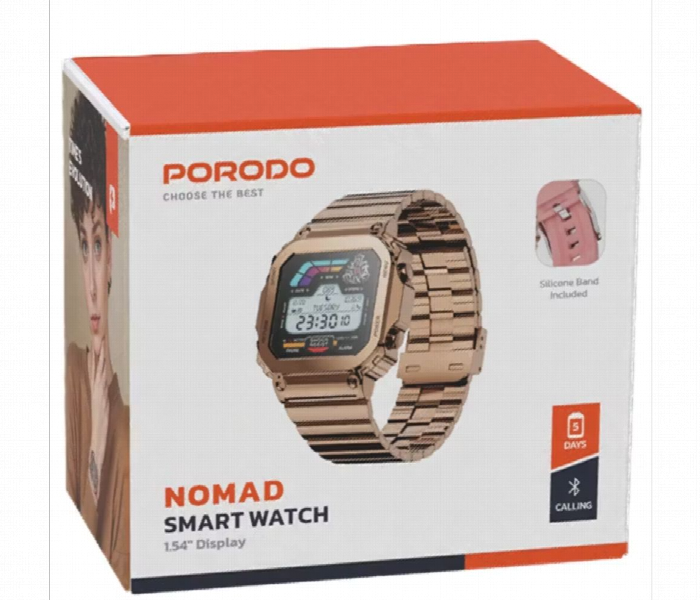 Porodo Nomad Smart Watch 1.54Inch Screen  Gold - Zoom Image 3