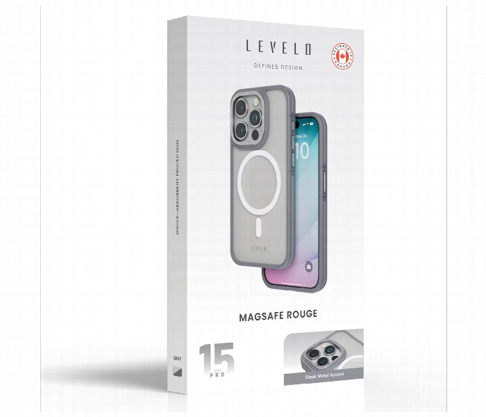 Levelo Rouge Case For Iphone 15 Pro Grey - Zoom Image 3