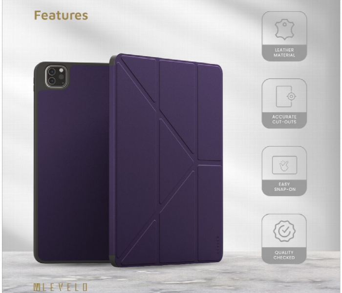 Levelo Elegante Hybrid Leather Ipad Pro 11 Case Purple - Zoom Image 2