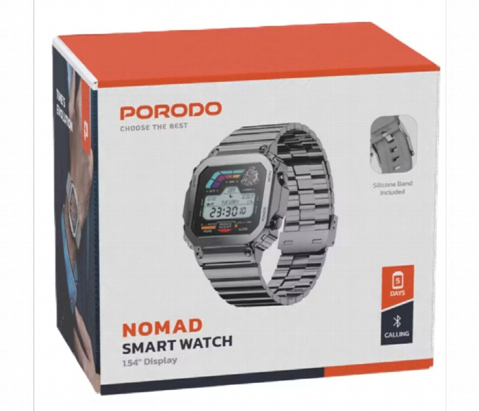 Porodo Nomad Smart Watch 1.54 Inch Screen  Silver - Zoom Image 3
