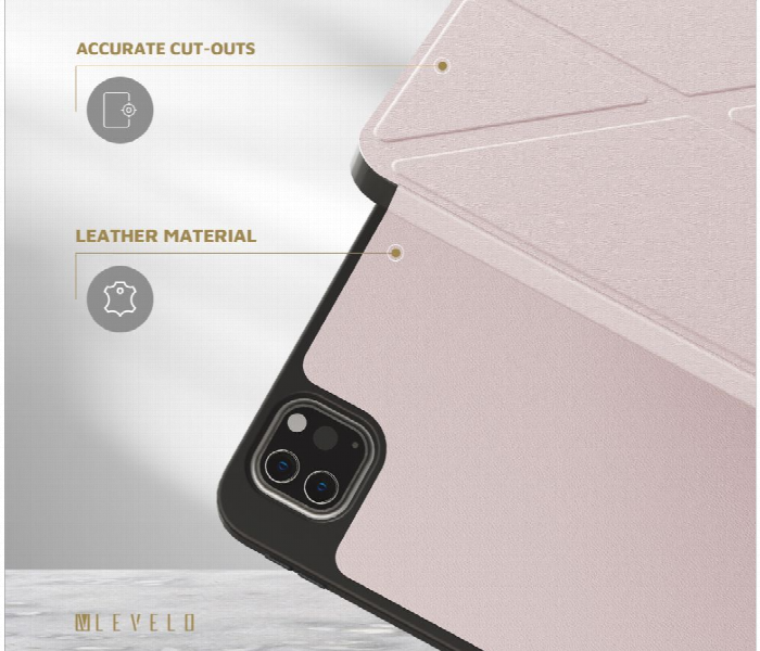 Levelo Elegante Hybrid Leather Ipad Pro 11 Inch Case Pink - Zoom Image 3