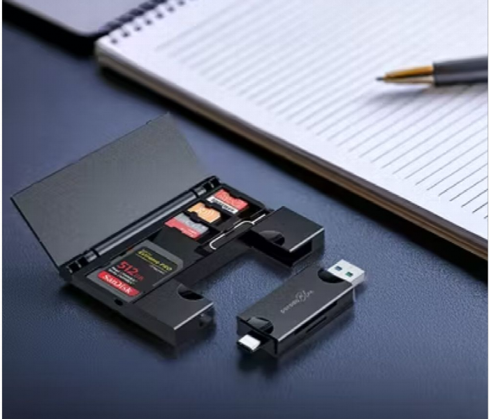 Porodo Blue 2 In 1 Card Reader With Card Holder - Zoom Image 4