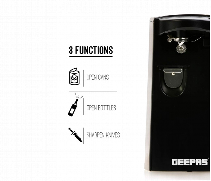 Geepas Gco63023Uk 60W 3 In 1 Can And Bottle Opener And Knife Sharpener With Cord Storage Design - Zoom Image 5