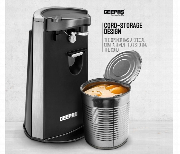 Geepas Gco63023Uk 60W 3 In 1 Can And Bottle Opener And Knife Sharpener With Cord Storage Design - Zoom Image 7