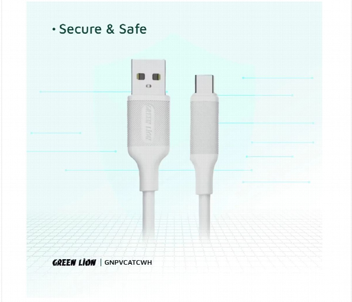 Green Lion Usb A To Usb C Pvc Cable 1M 2.4A White - Zoom Image 2