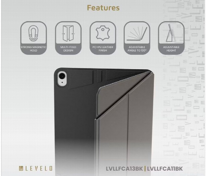 Levelo Luxora Folio Case For Ipad Air 11 Inch Or 10.9 Inch 2024 Or 2022 Black - Zoom Image 2