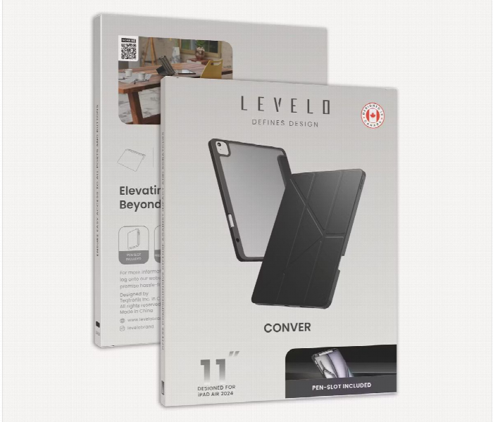 Levelo Conver Clear Back Hybrid Ipad Air 11Inch 2024 Case Black - Zoom Image 5