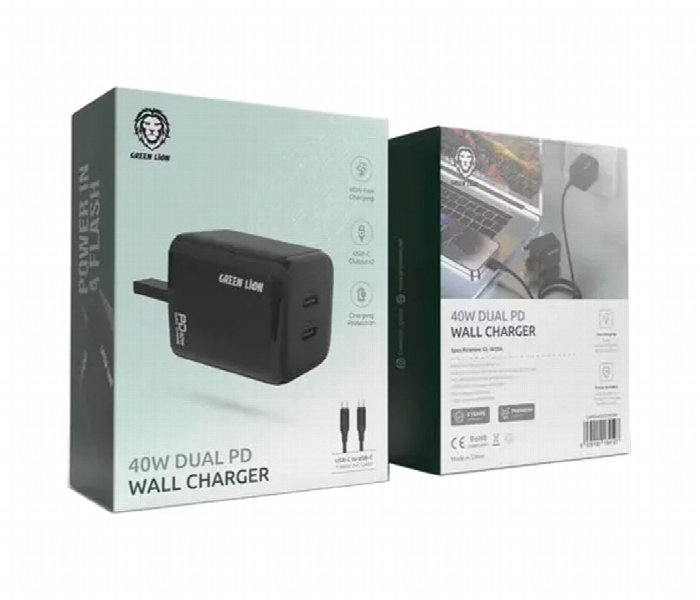 Green Lion 40W Dual Pd Wall Charger  Black - Zoom Image 4
