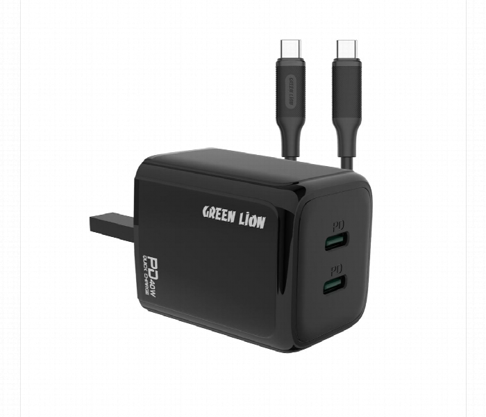 Green Lion 40W Dual Pd Wall Charger  Black - Zoom Image 1