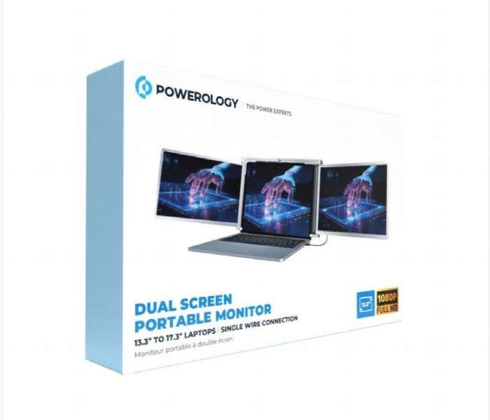 Powerology 13.3 Portable Dual Screen Laptop Moniter - Zoom Image 4
