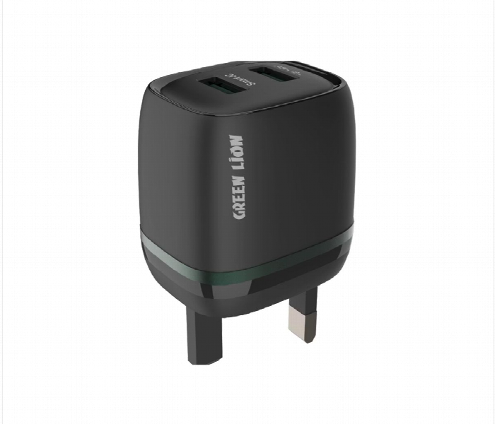 Green Lion Dual Usb 12W Wall Charger With Usb A To Lightning Cable Uk - Zoom Image 3