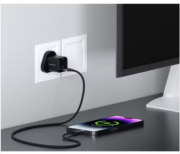 Powerology 20W Single C Port Pd Charger Uk With Type C To Lightining Mfi 27W Cable - Zoom Image 3