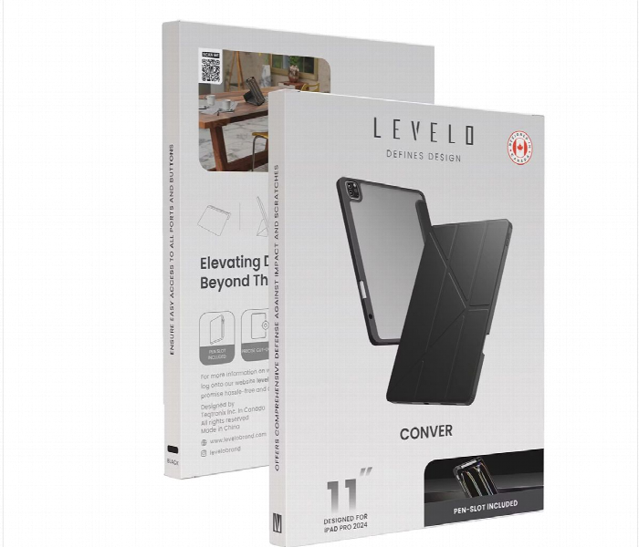 Levelo Conver Clear Back Hybrid Ipad Pro 11 Inch 2024 Case Black - Zoom Image 6