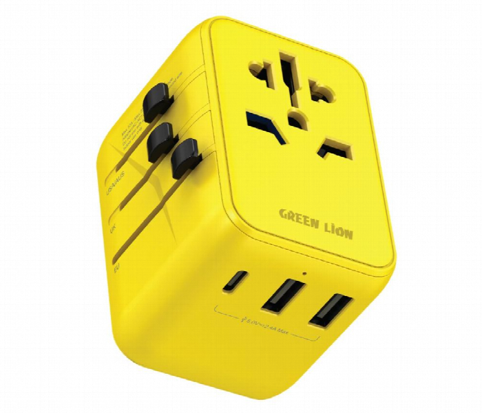 Green Lion 12W Universal Travel Adapter Yellow - Zoom Image 1