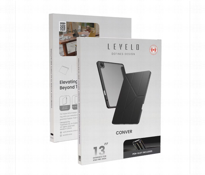 Levelo Conver Clear Back Hybrid Ipad Pro 13 Inch 2024 Case Black - Zoom Image 6