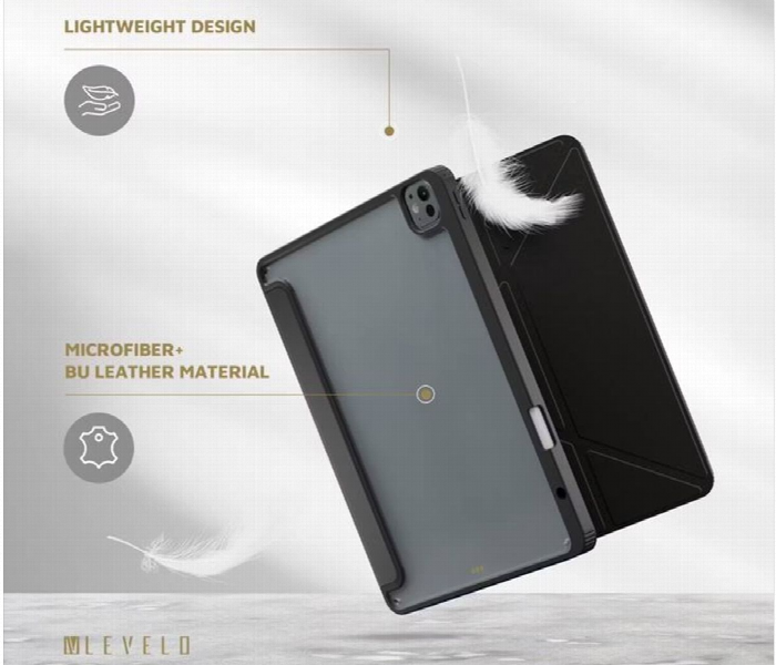 Levelo Conver Clear Back Hybrid Case For Ipad Pro 12.9 Black - Zoom Image 2