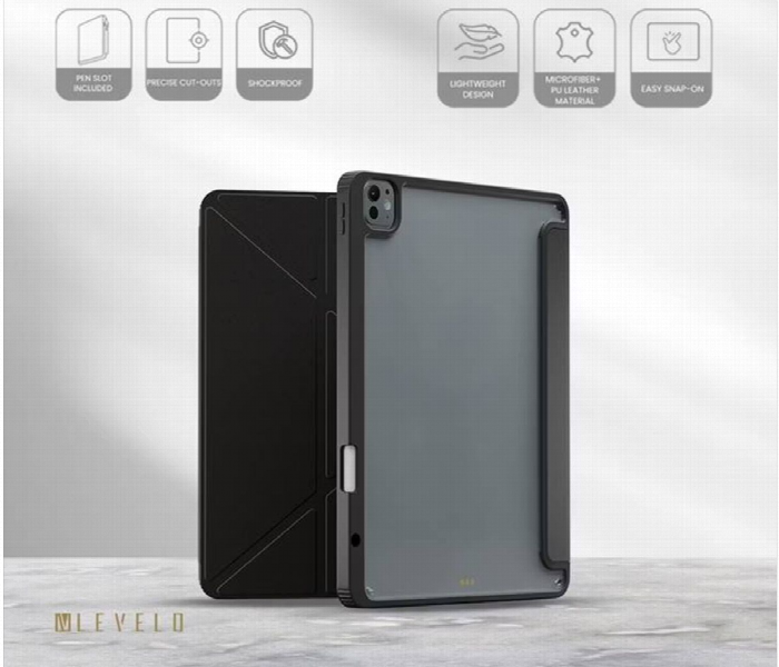 Levelo Conver Clear Back Hybrid Case For Ipad Pro 12.9 Black - Zoom Image 4