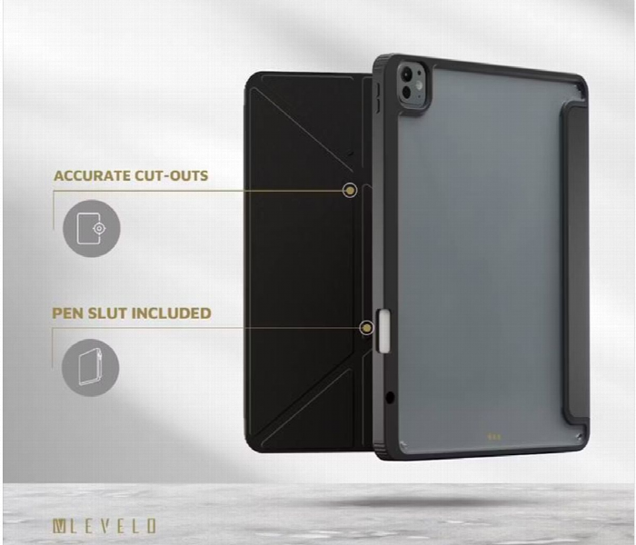 Levelo Conver Clear Back Hybrid Case For Ipad Pro 12.9 Black - Zoom Image 3