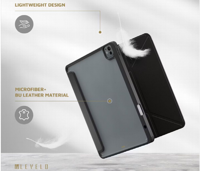 Levelo Conver Clear Back Hybrid Case For Ipad Pro 11 Black - Zoom Image 2