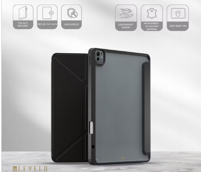 Levelo Conver Clear Back Hybrid Case For Ipad Pro 11 Black - Zoom Image 4