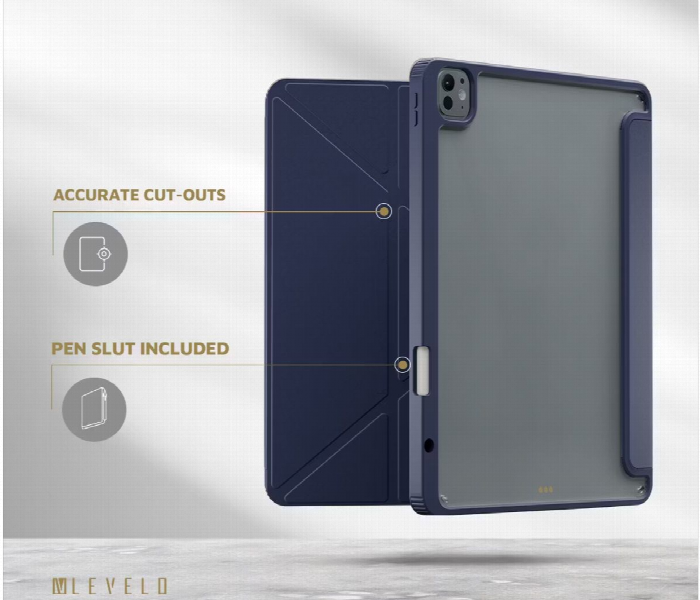 Levelo Conver Clear Back Hybrid Case For Ipad Pro 11 Blue - Zoom Image 3