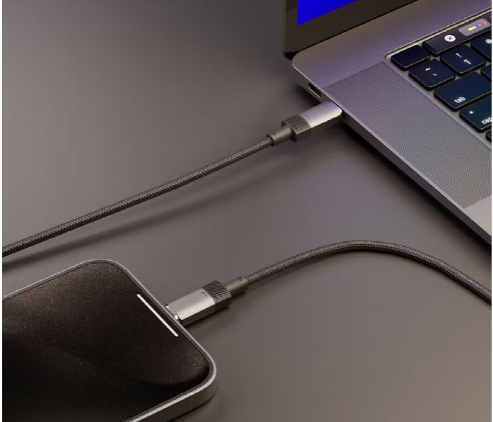 Porodo Braided 100W Pd C To C Plus L Fast Charging Cable With Magnetic Head 1.2M - Zoom Image 3