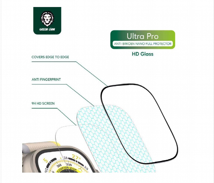 Green Lion Ultra Pro Hd Glass Full Protection For Apple Watch 49Mm  Clear - Zoom Image 3