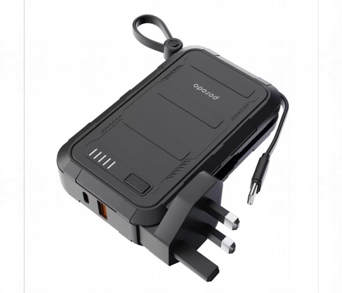 Porodo 10000Mah Pps Powerbank Type C Usb A With Type C 20W And Lightning 10W Cable Uk Plug - Zoom Image 1
