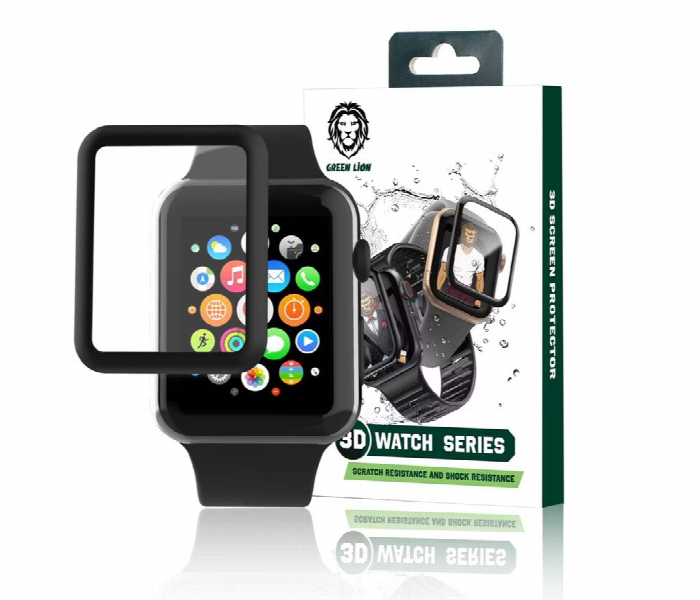 Green Lion 3D Hd Glass Screen Protector For Apple Watch 45Mm Black - Zoom Image 3