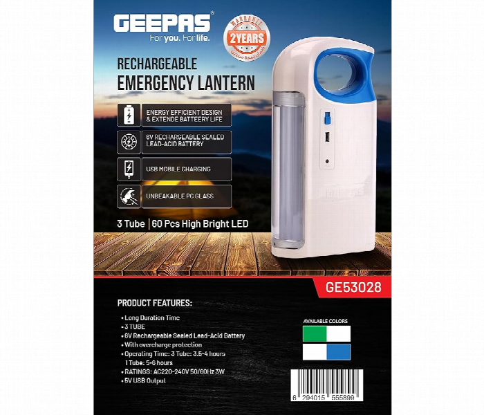 Geepas Ge53028 Rechargeable Emergency Lantern Perfect For Indoor And Outdoor - Zoom Image 4