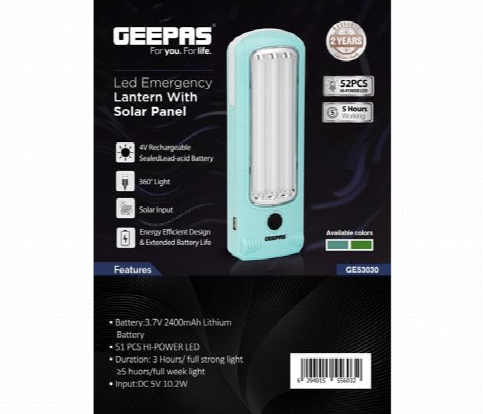 Geepas Ge53030 Rechargeable Battery Powered Emergency Led Lantern - Zoom Image 6