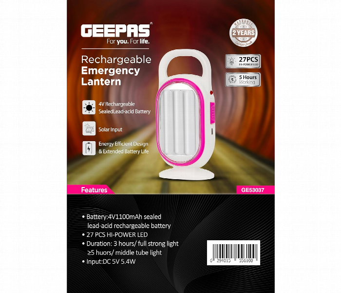 Geepas Ge53037 Led Emergency Lantern With Energy Efficiency And 5 Hours Working - Zoom Image 7