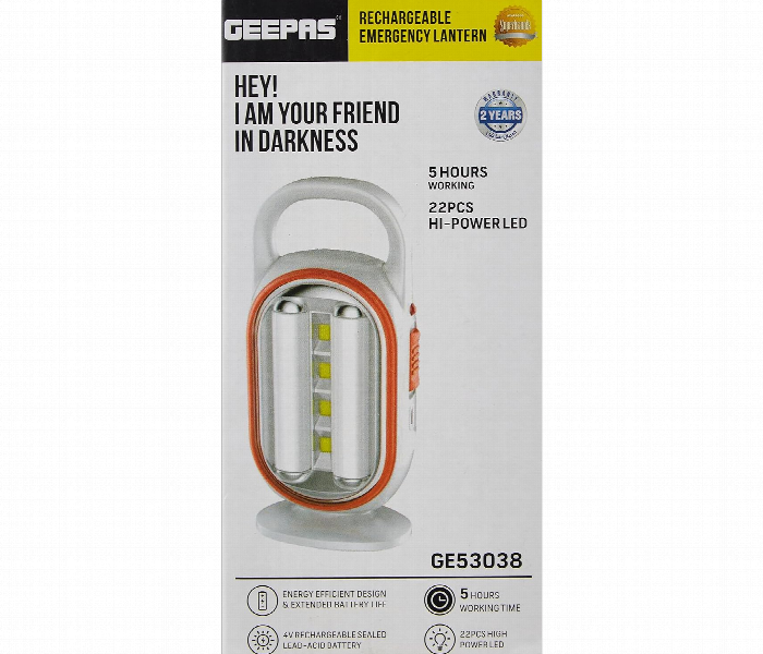 Geepas Ge53038 Portable Led Emergency Lantern 5 Hours Working And Light Weight Design With Stand - Zoom Image 5