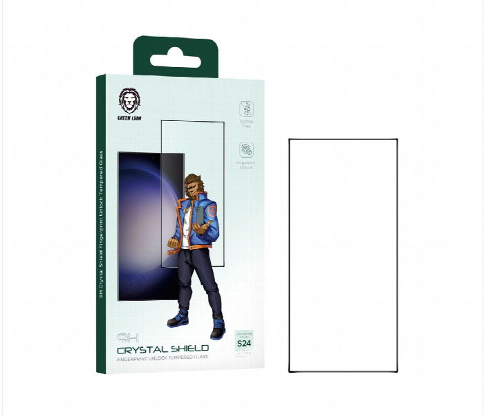 Green Lion S24 Ultra 9H Crystal Sheild Finger Print Unlock Tempered Glass Clear - Zoom Image 1