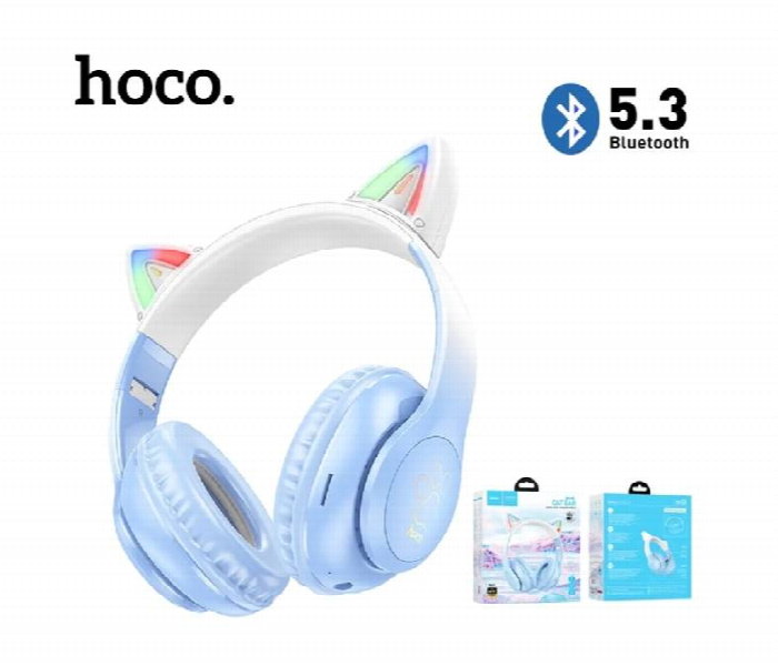 Hoco Wireless Headphones Cat Ear W42 Blue - Zoom Image
