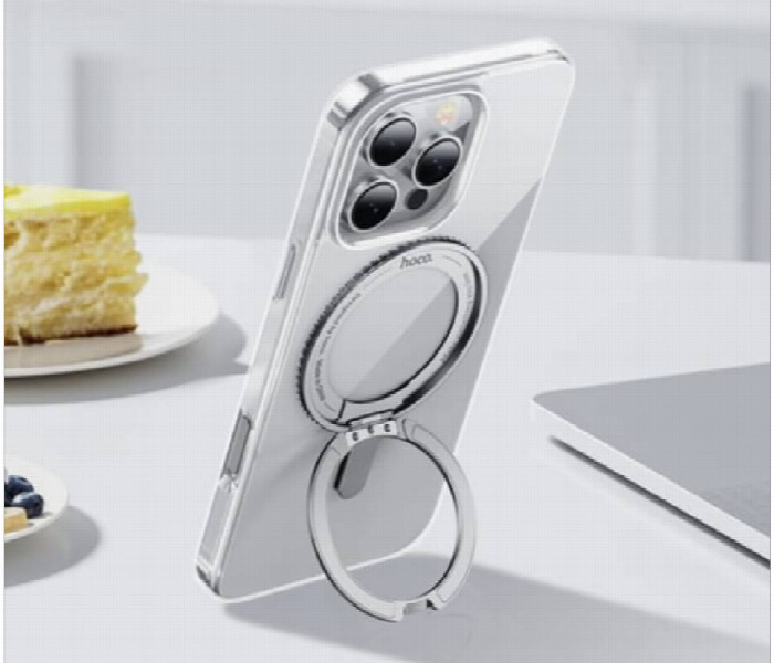 Iphone 16 Pro Max Hoco Magsafe Magnetic Case With Stand Transparent - Zoom Image