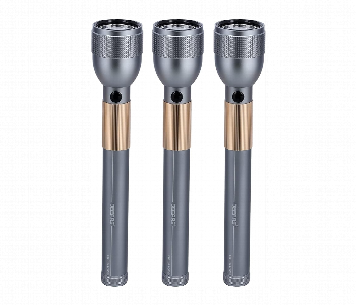 Geepas Gfl51079 Rechargeable Waterproof 3 Set  Led Flashlight With 4 Hrs Working Li Ion Battery - Zoom Image 1