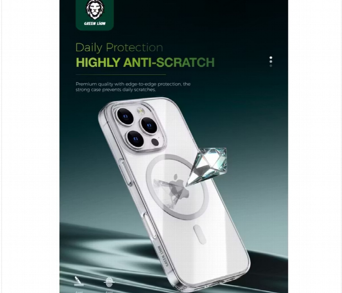 Green Lion Magsafe Delgado Case For Iphone 16 Pro Clear - Zoom Image 2